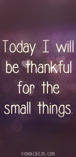 thankful for the small things